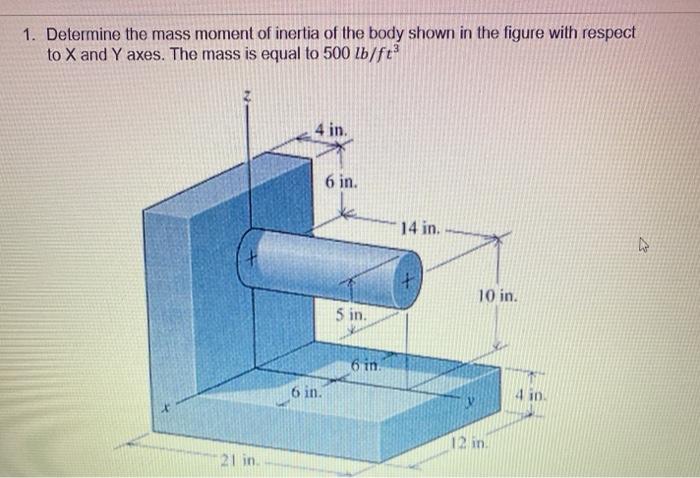 Solved 1. Determine the mass moment of inertia of the body | Chegg.com