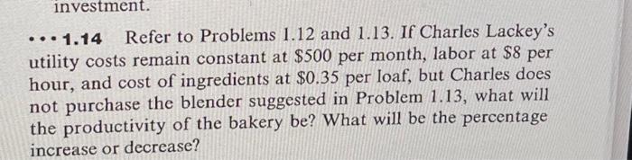 Solved investment. ...1.14 Refer to Problems 1.12 and 1.13. | Chegg.com