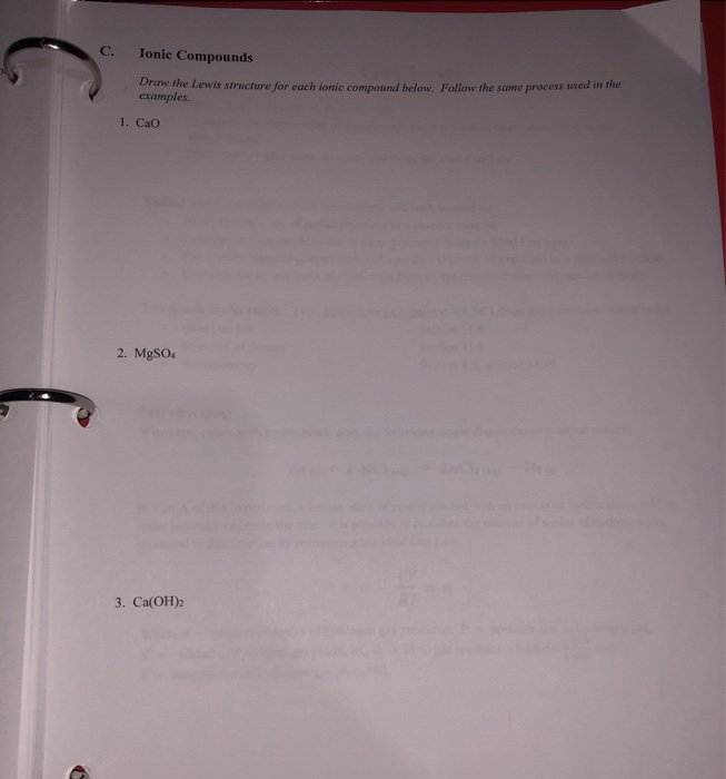 Solved C. Ionic Compounds Draw the Lewis structure for each | Chegg.com