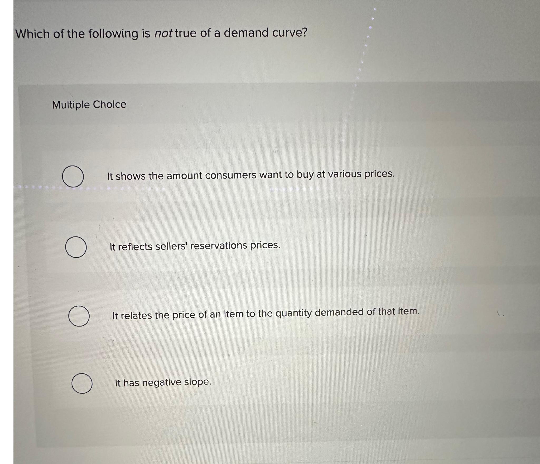 Solved Which of the following is not true of a demand | Chegg.com