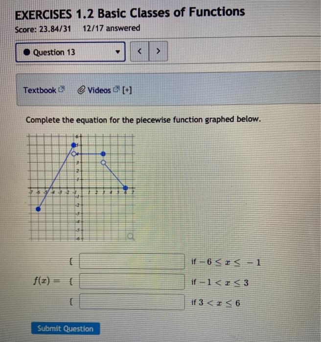 Solved EXERCISES 1.2 Basic Classes of Functions Score: | Chegg.com