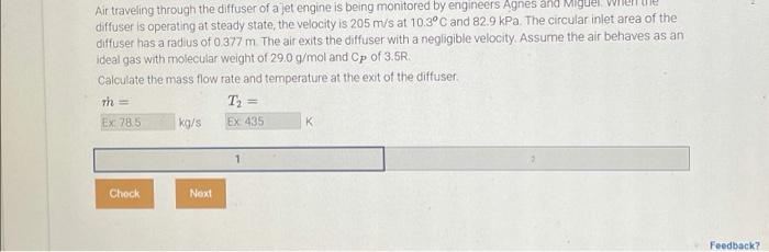 Solved Air traveling through the diffuser of a jet engine is | Chegg.com