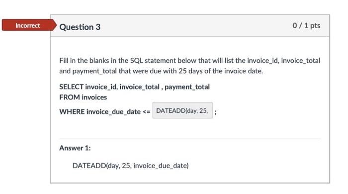 Solved Partial Question 2 1/2 Pts Fill In The Blanks In The | Chegg.com