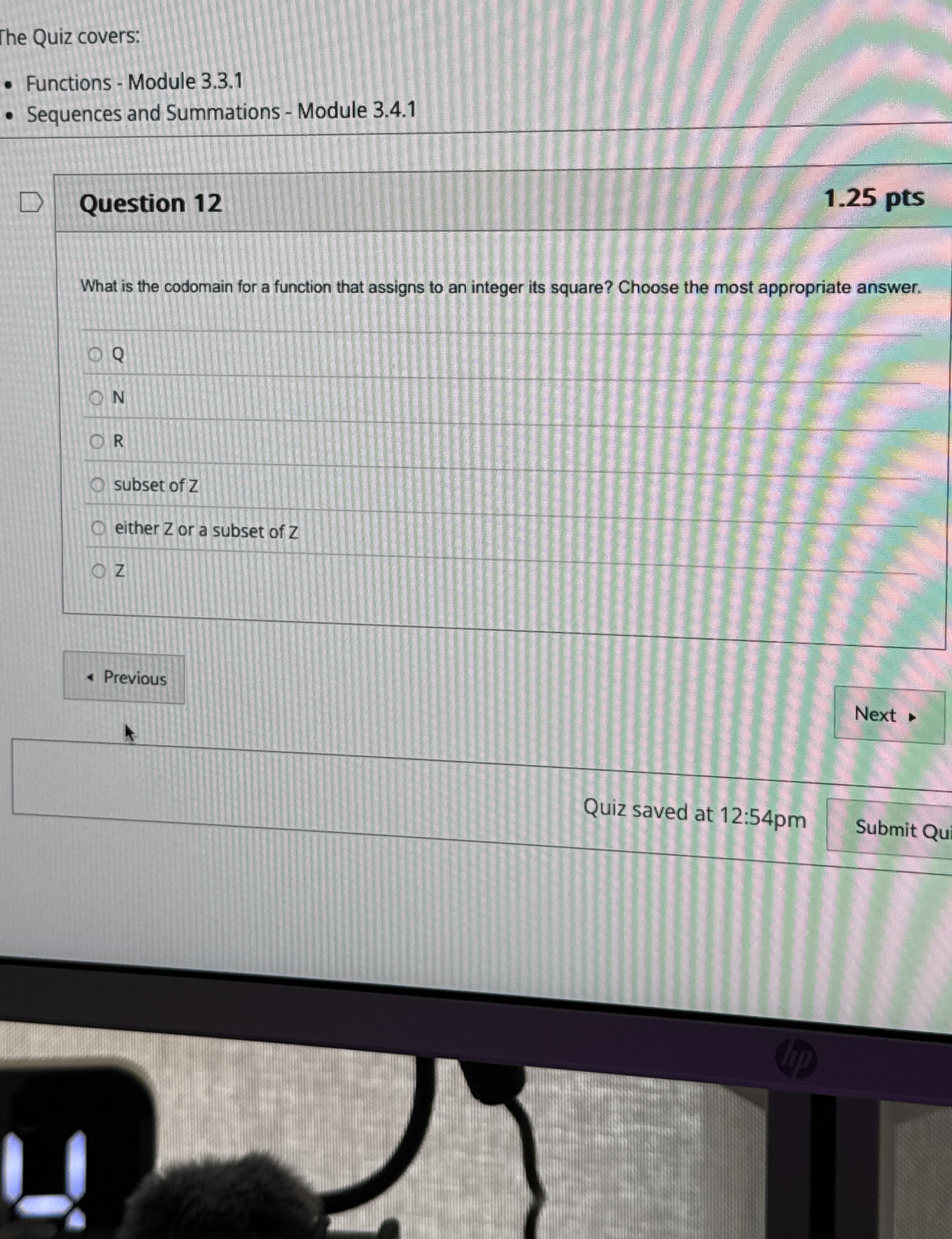 Solved Question 12What is the codomain for a function that | Chegg.com