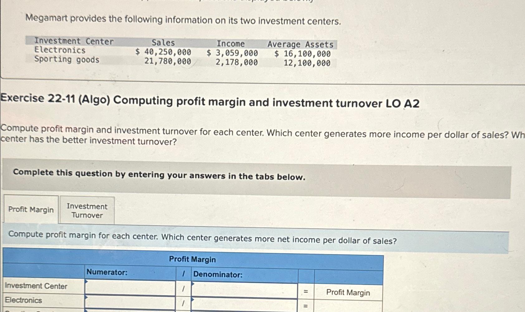 Solved Megamart Provides The Following Information On Its | Chegg.com