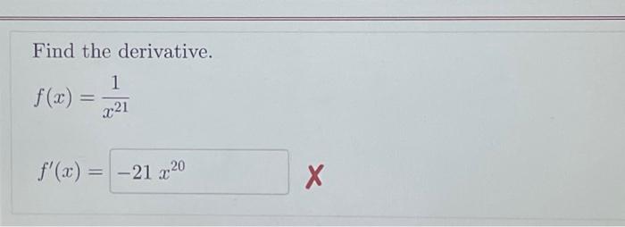 Solved Find The Derivative F X X211 F′ X