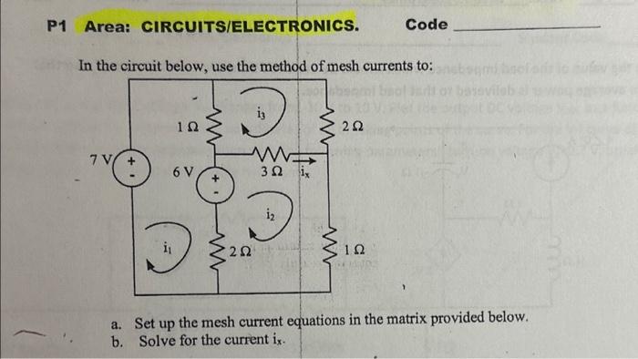 Solved In the circuit below, use the method of mesh currents | Chegg.com
