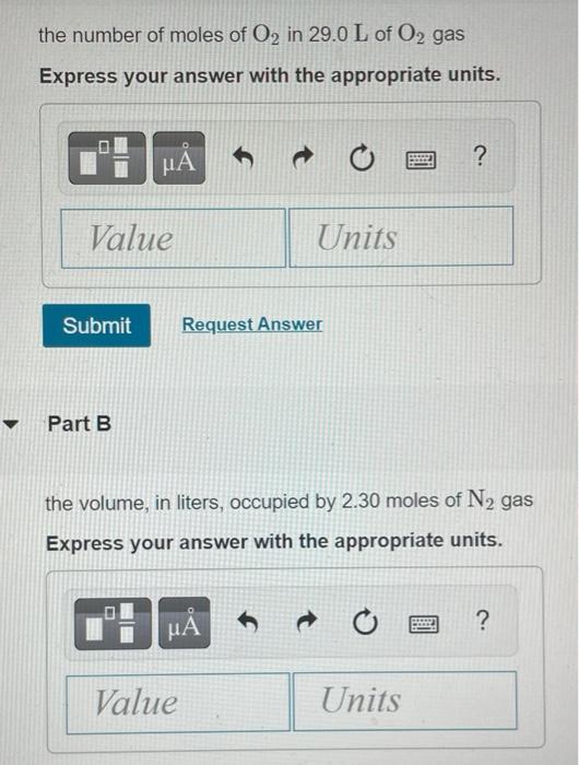 Solved Use the molar volume to calculate each of the | Chegg.com