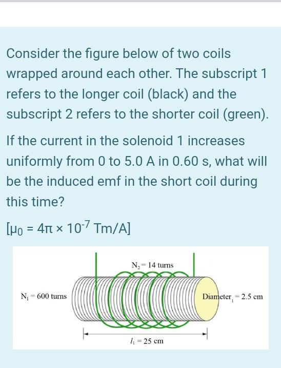 Solved Consider the figure below of two coils wrapped around | Chegg.com