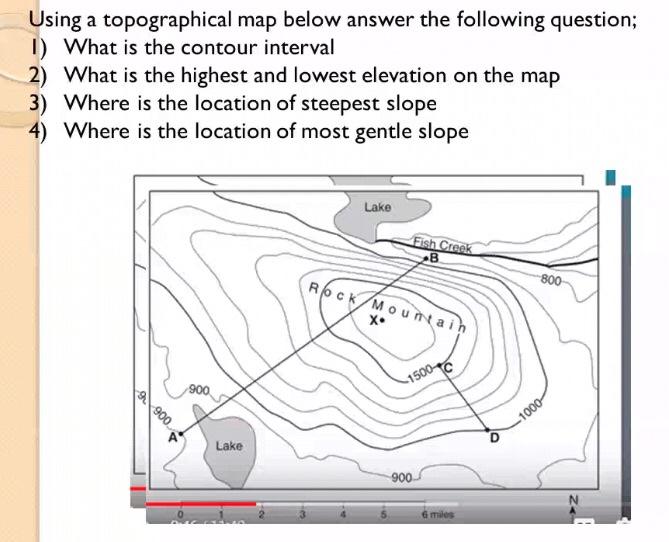 Solved Using a topographical map below answer the following | Chegg.com
