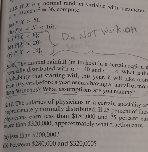 Solved 5.15. If X is a normal random variable with | Chegg.com