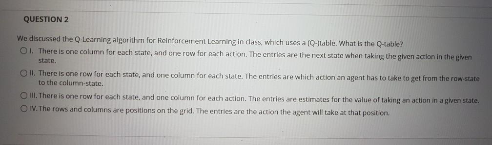 Solved Question 2 We Discussed The Q Learning Algorithm F Chegg Com