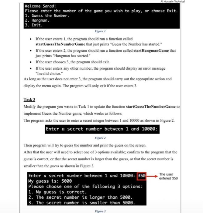 Solved Task One Implement separate flow charts for Task Two | Chegg.com