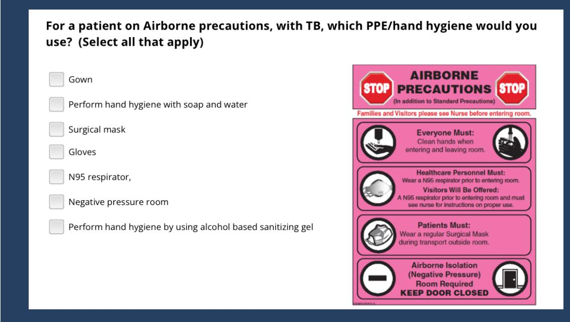 Solved For a patient on Airborne precautions, with TB, | Chegg.com