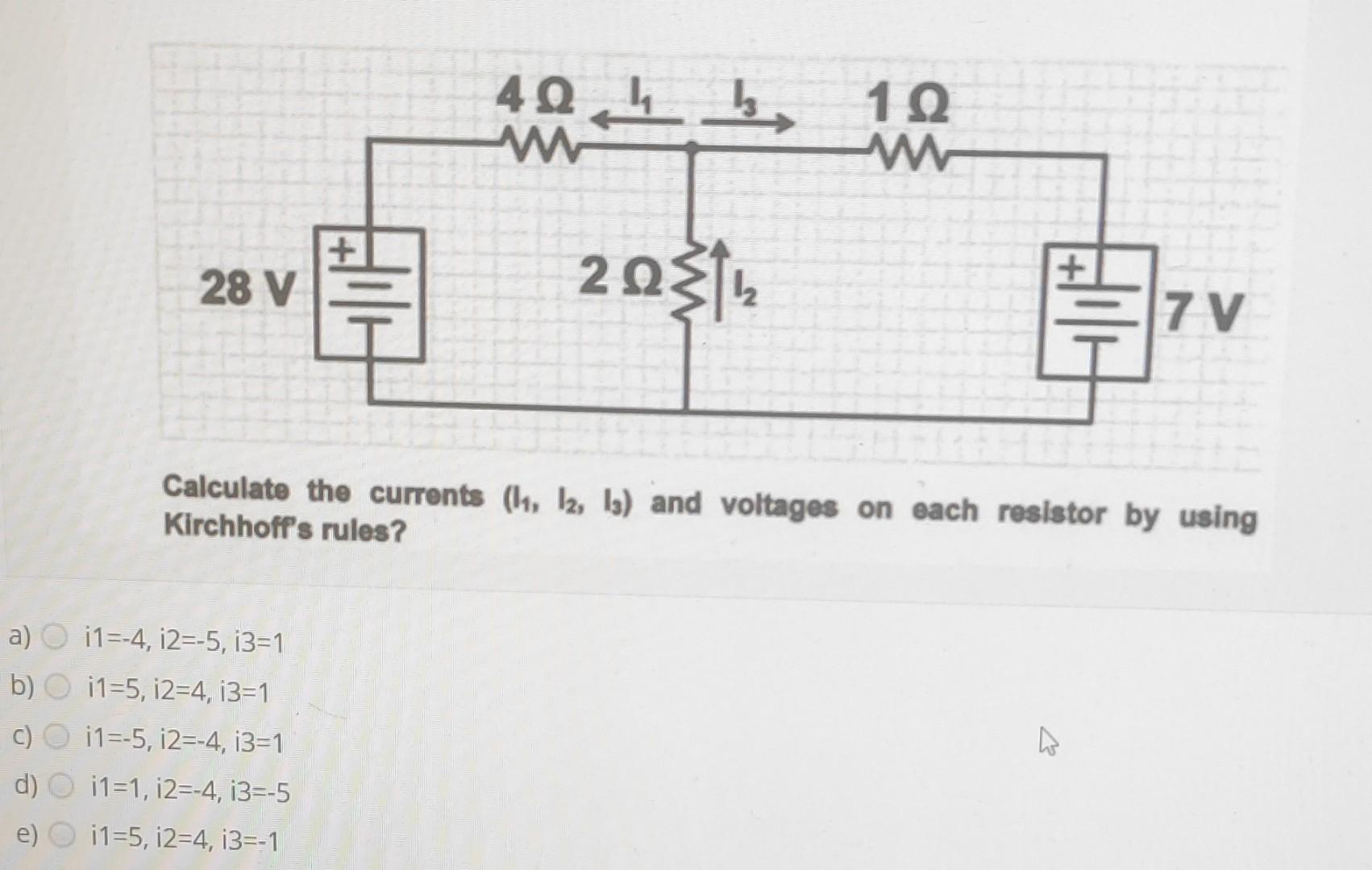Solved Calculate the currents (11,l2,13) and voltages on | Chegg.com