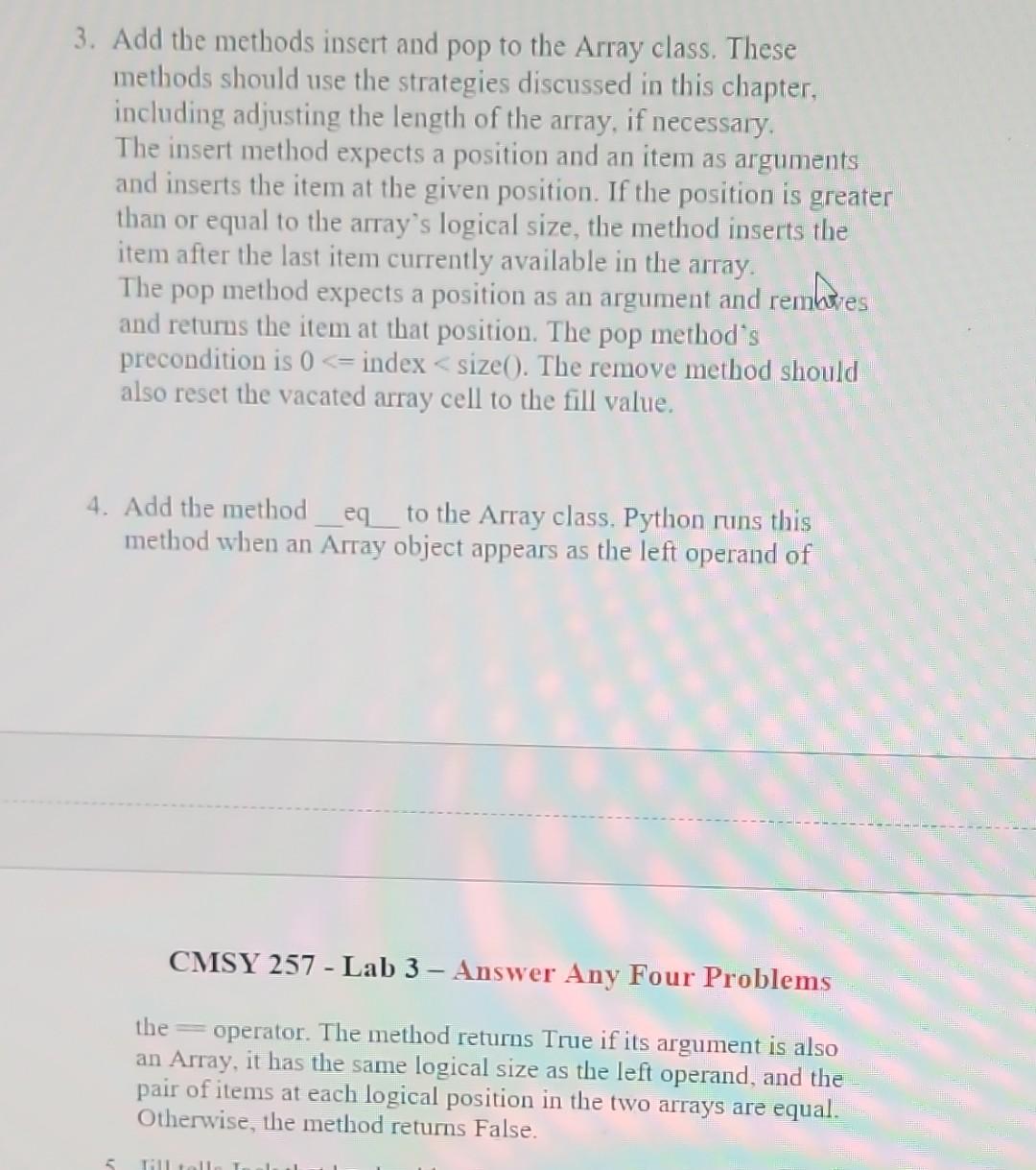 Solved In the following five problems, you modify the Arvay | Chegg.com