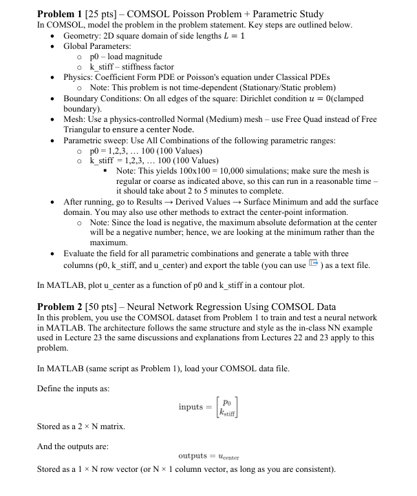 Solved Problem 2 [50 ﻿pts] - ﻿Neural Network Regression | Chegg.com