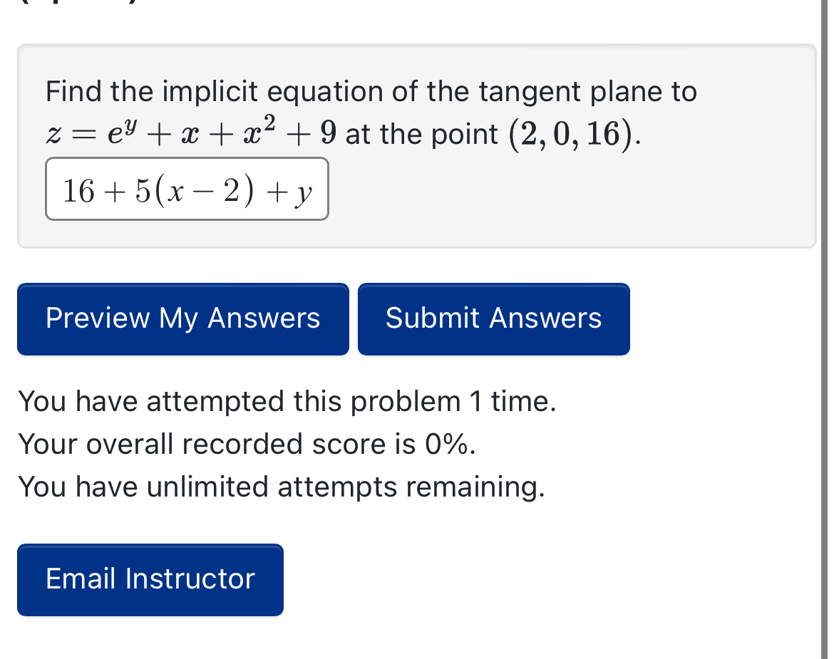 Solved Find the implicit equation of the tangent plane to | Chegg.com