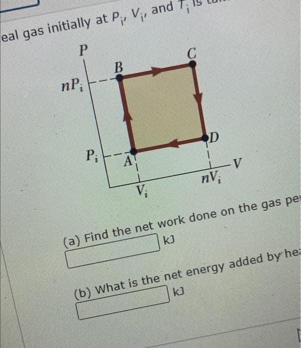 Solved An ideal gas initially at Pi, Vi, and T; is taken