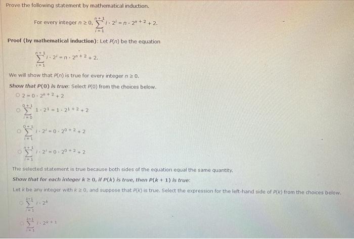 Solved Prove The Following Statement By Mathematical