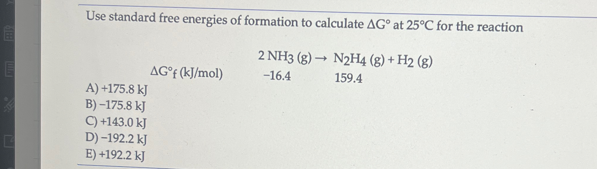 Solved Use standard free energies of formation to calculate | Chegg.com
