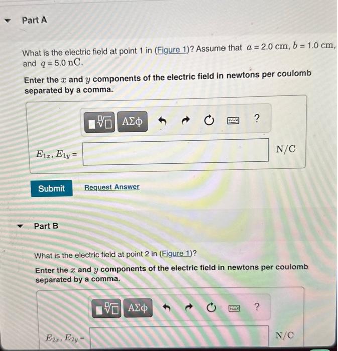 Solved What is the electric field at point 1 in (Figure 1)? | Chegg.com