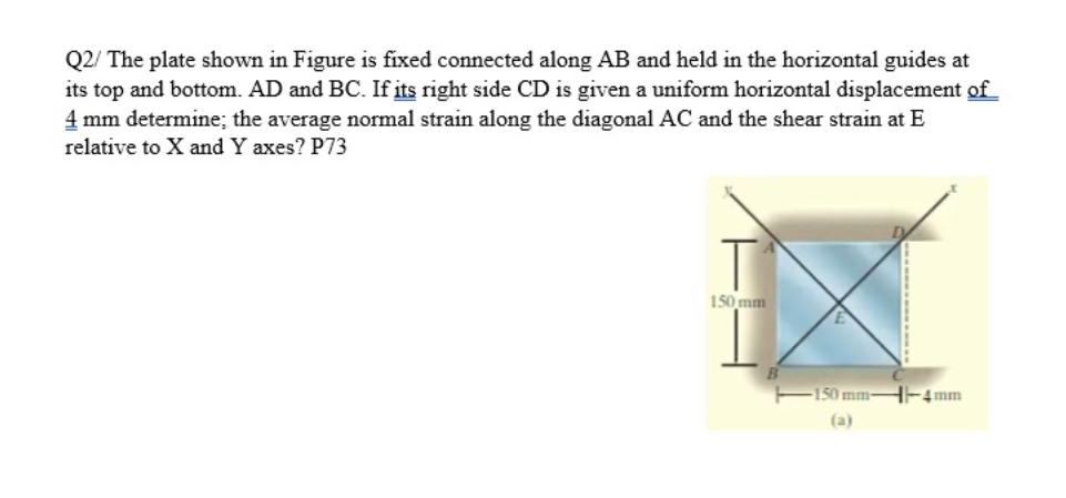 Solved Q2/ The plate shown in Figure is fixed connected | Chegg.com