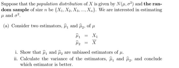 Solved Suppose that the population distribution of X is | Chegg.com