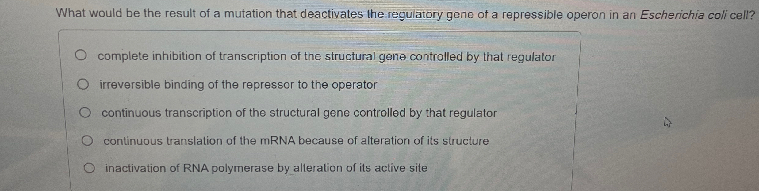 Solved What would be the result of a mutation that | Chegg.com