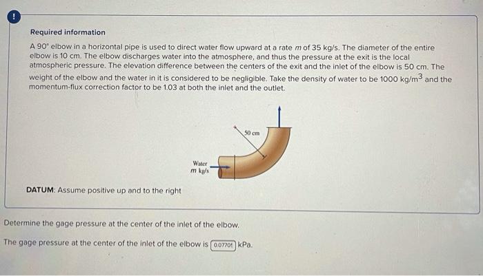 solved-required-information-a-90-elbow-in-a-horizontal-pipe-chegg