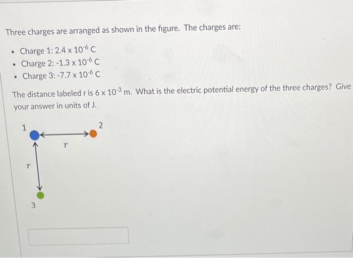 Solved Three Charges Are Arranged As Shown In The Figure. | Chegg.com