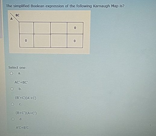 Solved The Simplified Boolean Expression Of The Following | Chegg.com