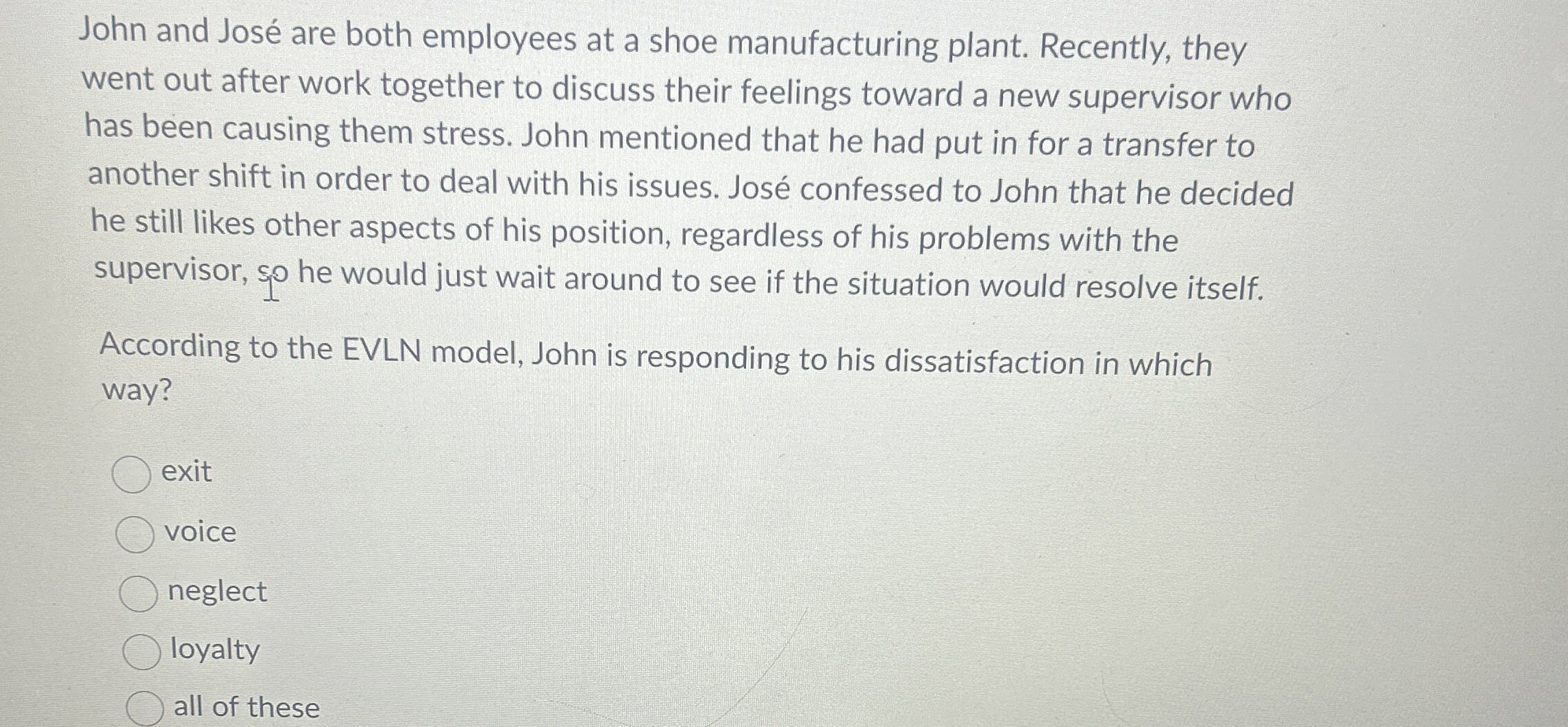 Solved John and José ﻿are both employees at a shoe | Chegg.com