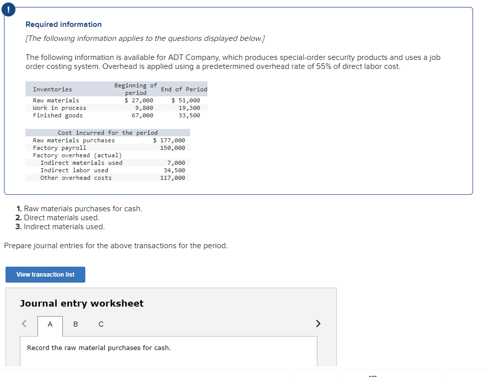 Solved Raw materıals purchases tor cash.Direct materials