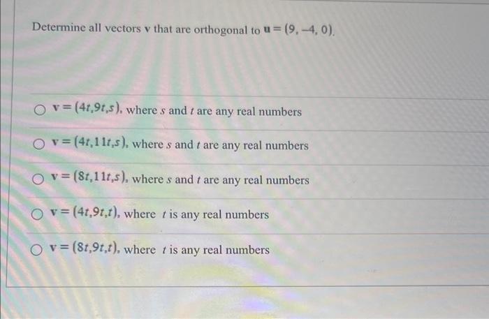 Solved Determine all vectors v that are orthogonal to | Chegg.com