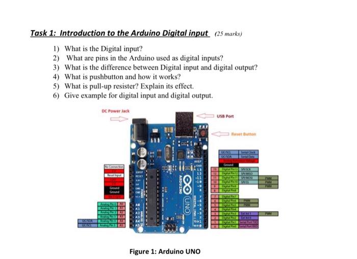 Solved Task 1: Introduction to the Arduino Digital input (25 | Chegg.com