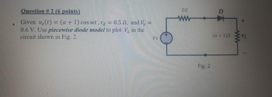 Solved Question #1 (9 points) For the circuit shown in Fig. | Chegg.com
