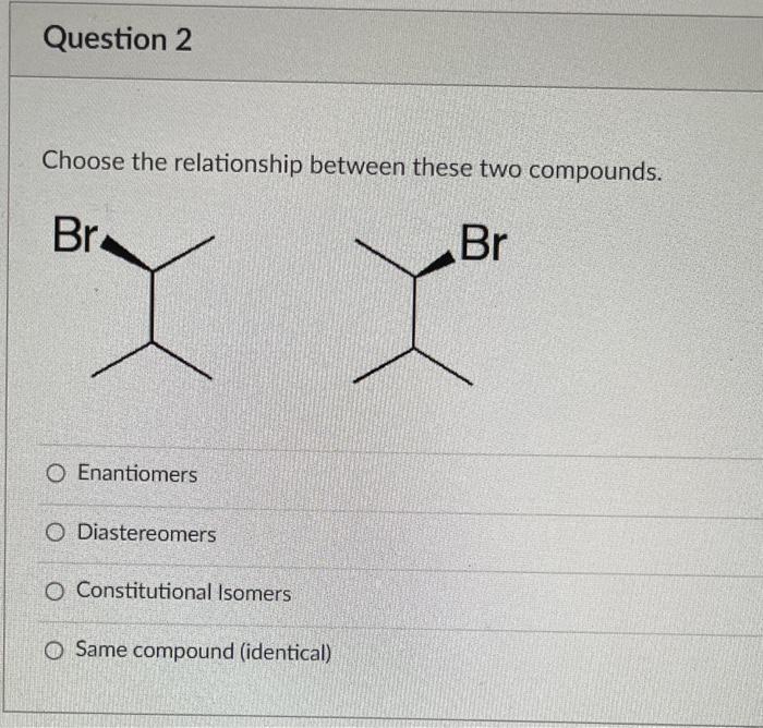 Solved Choose the relationship between these two compounds.
