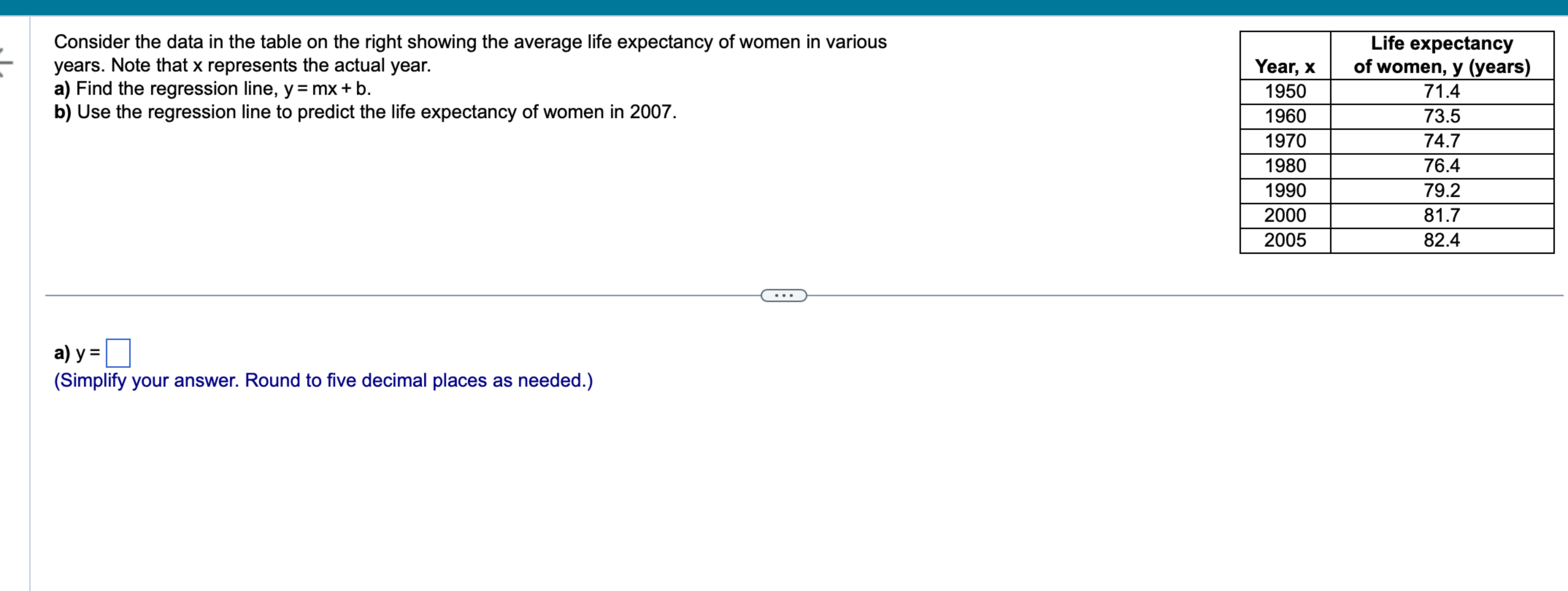 Solved Consider the data in the table on the right showing | Chegg.com