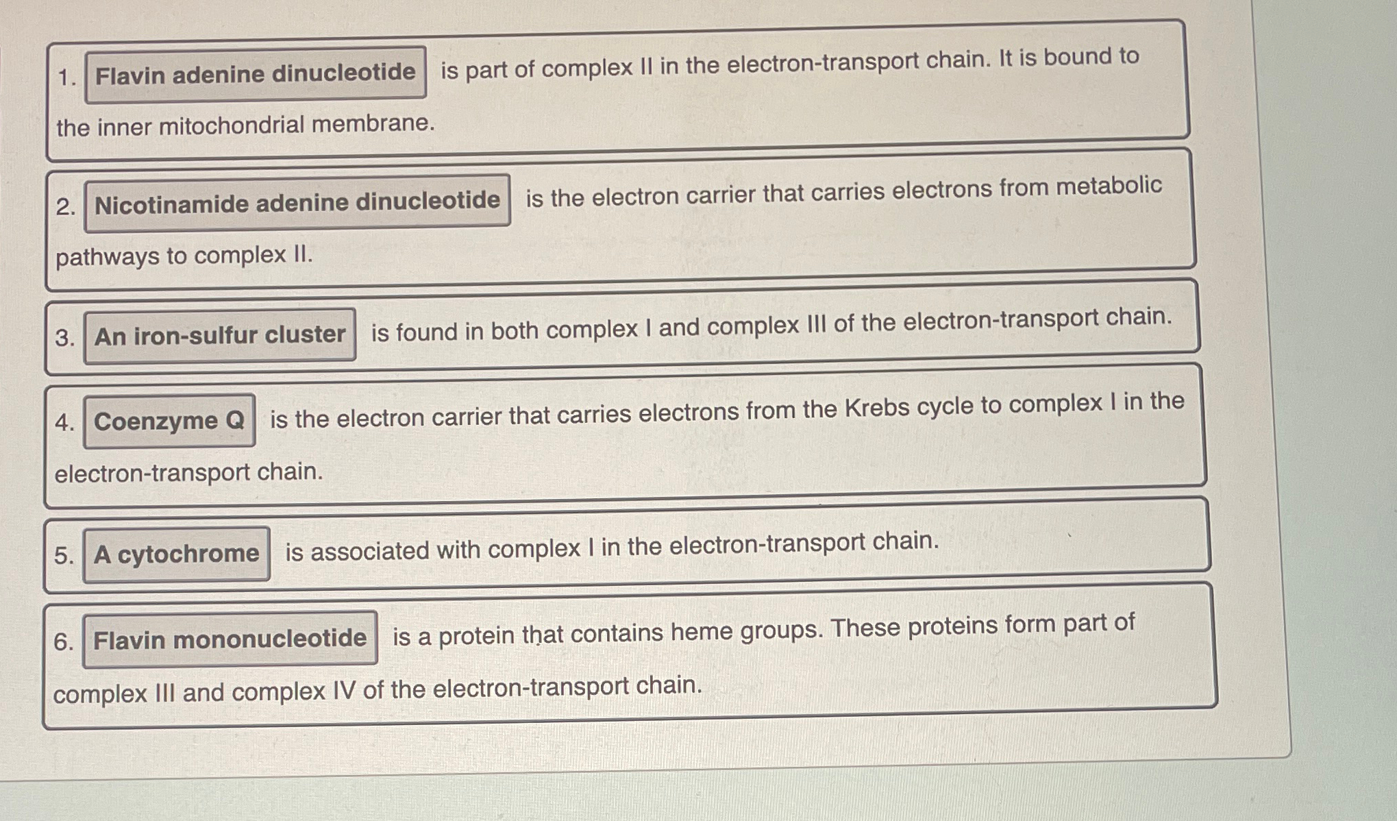 Solved ﻿is part of complex II in the electron-transport | Chegg.com