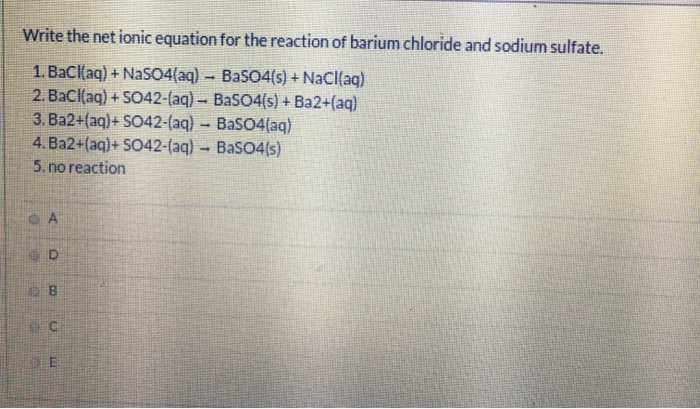 Write The Ionic Equation For The Reaction Of Chegg 