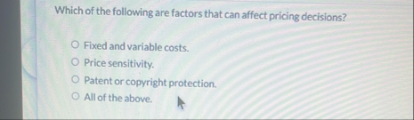 Which of the following are factors that can affect | Chegg.com