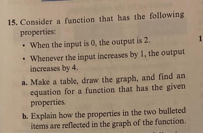 Solved 1 . 15. Consider a function that has the following | Chegg.com