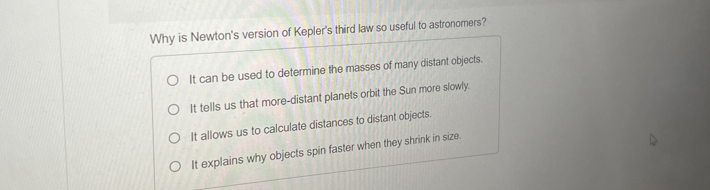 Solved Why is Newton's version of Kepler's third law so | Chegg.com