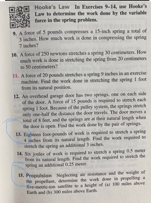 Solved Hooke's Law In Exercises 914, use Hooke's Law to