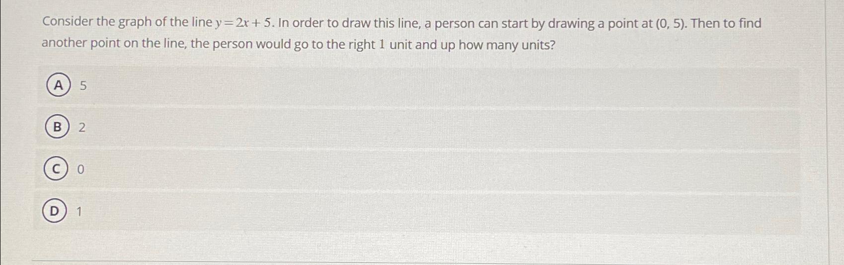 consider the graph of the line y 2x 5