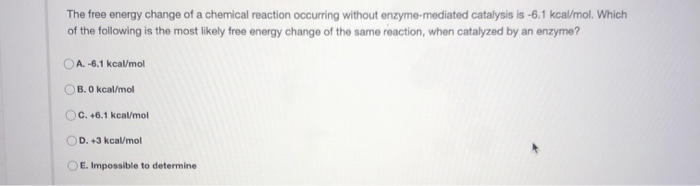 Solved The free energy change of a chemical reaction | Chegg.com
