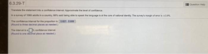 Solved how do I solve for the percentage of confidence level | Chegg.com