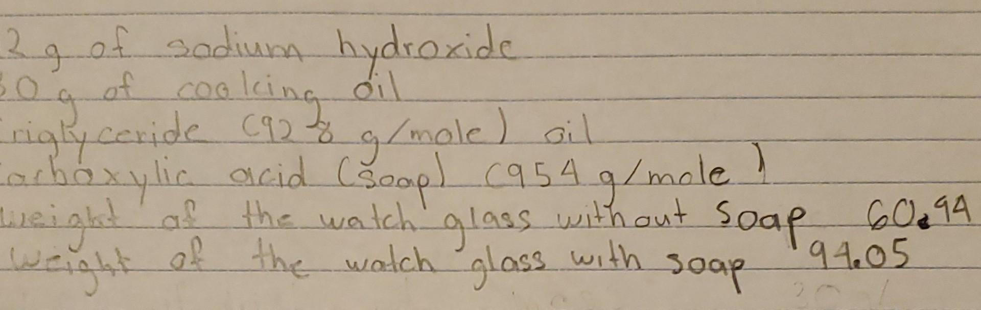 Solved Preparation of Soap (Lab 9) Chem Tech 133, LATTC