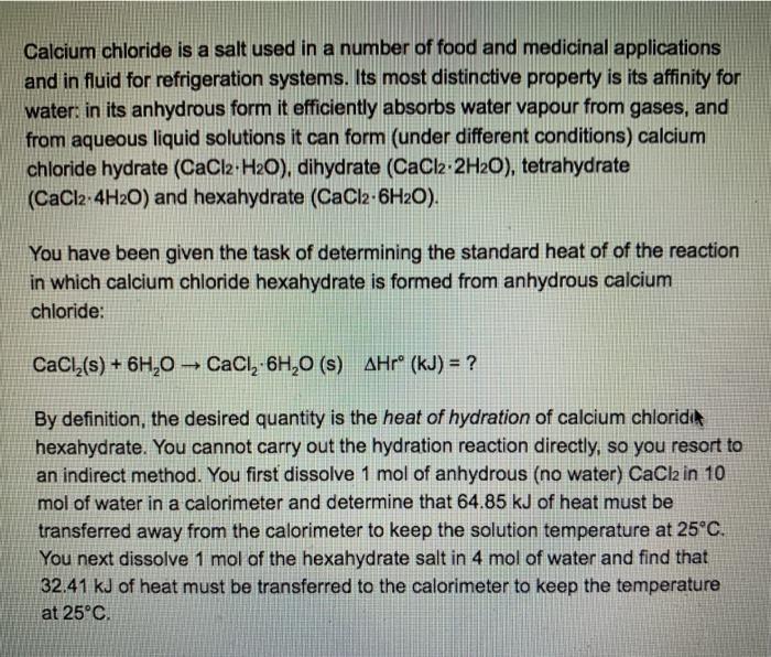 Function of Anhydrous Calcium Chloride